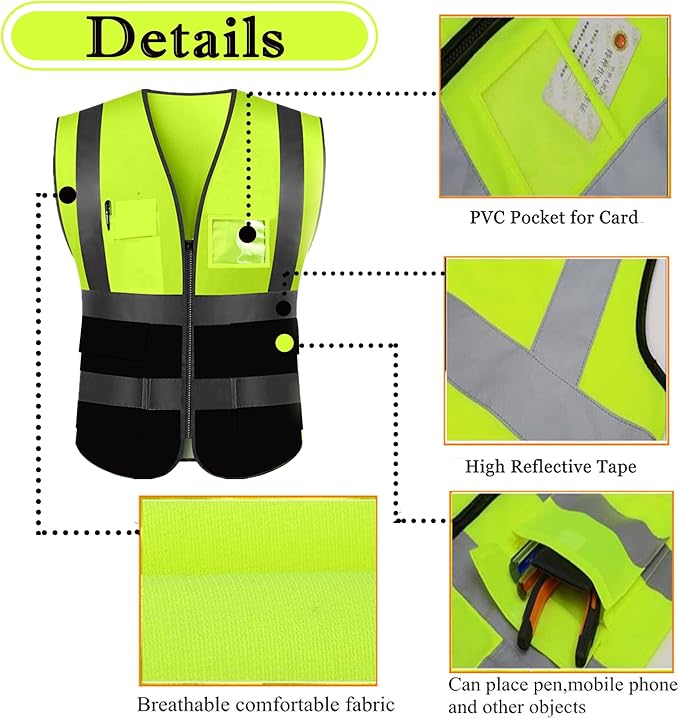 Personalized High Reflective Safety Vest Custom Hi Vis Safety Vest Men Women Construction Workwear Security Vest