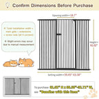 Lumizone Extra Tall Cat Gate 61.02" High Pressure Mounted Extra Wide 2025 New (17 Sizes) 1.37" Gap No Drilling Auto-Close One-Handed Operation Tall Pet Gate for Dogs(Black, 61.02" H x 59.45"-63.38" W)