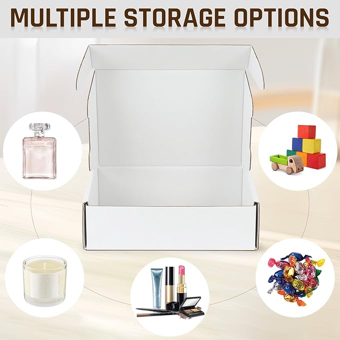 100-Pcs White Small Shipping Boxes - 3 Layer Bulk Corrugated Cardboard Packaging Boxes for Small Business, Ecommerce Mailers, Jewelry Gifts(5.91 x 3.94 x 1.57 Inches)
