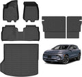 Hutisya-Floor Mats & Cargo Liner with Backrest Set Custom for Chevy Equinox EV 2024-2025 (Non Fuel) All Weather Protection Anti-Slip & Durable TPE Full Set Liners Automotive Accessories-Black
