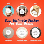 100 Custom Vinyl Stickers - Upload Your own Image, Text, Design, Logo - Personalized Logo Labels for Handmade, Packaging, Bottle, Jars, Candle, Brand Stickers (White, 5x5)
