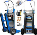 Electric Stair Climbing Dolly, 1250W Electric Hand Truck with Telescopic Handle, 3 Mode Folding Stair Climber 900lbs Max Load Capacity for Effortless Moving of Furniture (Blue - Track & Wheel)