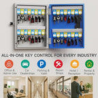 WeHere 32 Key Lock Box Wall Mount, APP Bluetooth/OTP/Wi-Fi/Fixed Code/Key Unlock, Smart Key Cabinet with Tag, Key Organizer Holder box with Management Directory for School, Office, Realtor, Hotel