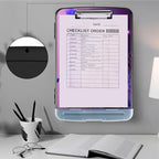 Clipboard with Storage,Heavy Duty Plastic Storage Clipboard with Low Profile Clip,Teacher Must Haves,Office Supplies,Blue Pink Butterfly