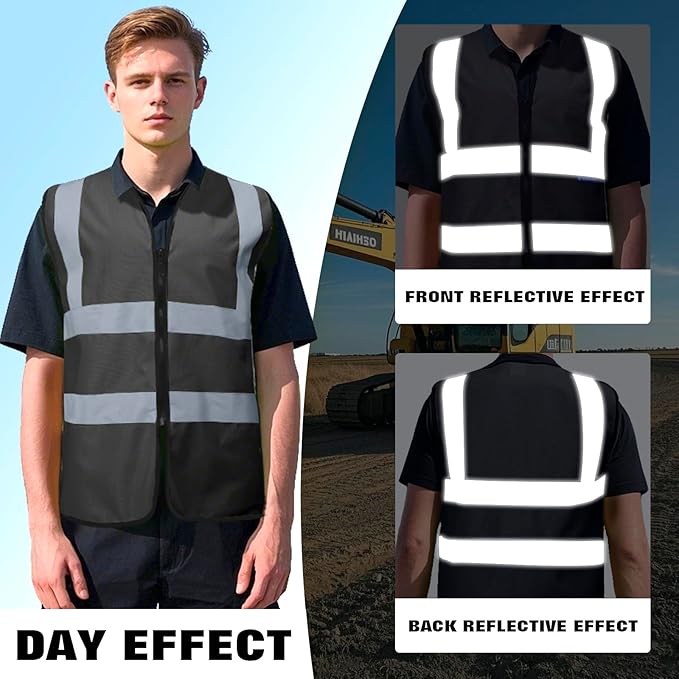 BeautyWill 10/20 Pack Custom Logo Safety Vest,Bulk High Visibility Class 2 Reflective Work Vests