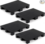2 Pcs Plastic Pallet for Basement Storage Easy Stack Lightweight Floor Pallet Display Flooring Room Supermarket Christmas, Support up to 2000 Lbs (31.5'' L X 24'' W X 4.7'' H,Black)