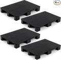 4 Pcs Plastic Pallet for Basement Storage Easy Stack Lightweight Floor Pallet Display Flooring Room Supermarket Christmas, Support up to 2000 Lbs (31.5'' L X 24'' W X 4.7'' H,Black)