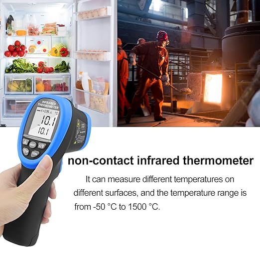 High Temp Infrared Thermometer -58℉~2732℉ Industrial Pyrometer 30:1 Digital IR Temperature Gauge,Non-Contact High Temperature Gun for Kiln,Forging,Engine,Industry and Home Repair.