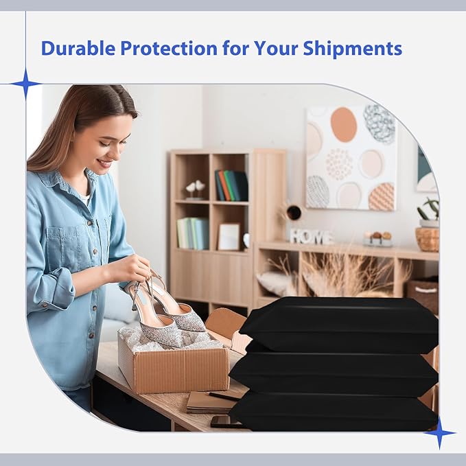 Fuxury Poly Mailers 25 Pcs 17.7 X 22", XL Shipping Bags for Clothing, Strong Adhesive Shipping Mailing Envelopes,Large Self-Sealing Polymailer for Small Business Black #10