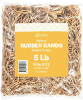 Rubber Bands Size 33, Bulk Pack of 5lb (3,000) Tan Rubber Bands, 3.5"x1/8", Made In USA
