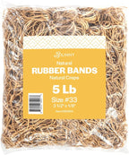 Rubber Bands Size 33, Bulk Pack of 5lb (3,000) Tan Rubber Bands, 3.5"x1/8", Made In USA