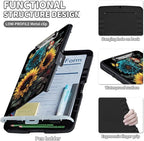 Clipboard with Storage,Clip Boards 8.5X11 with Storage & Pen Holder,Heavy Duty Plastic Nursing Clipboards Foldable,Coaches Clipboard Folder Case,School Office Supplies，Sunflower Butterfly