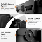 RESTMO 5-Piece Outdoor Waterproof Electrical Box Set – 12.5" x 8.5" x 5" Large & 7.1" x 2.3" x 2.3" Small, Weatherproof Boxes for Power Strip, Outlet, Plug, Socket, Timer, Holiday Light, Black