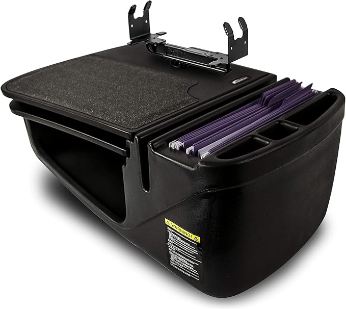 AutoExec GripMaster Car Desk for Your Vehicle Workstation and Mobile Office, Black with Printer Stand and 400 watt Power Inverter