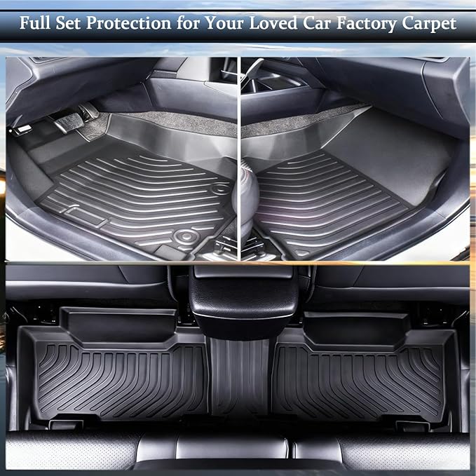 Aiqiying Floor Mats Compatible with Ford Escape 2013-2019 Models，All Weather Carpet Liners Waterproof Durable Custom-Fit Front Rear Full Set Protection TPE Accessories