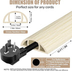 Floor Cord Cover Self Adhesive Cord Hider,10FT Cable Management, Extension Strip Protector for Wires, Prevent Cable Trips for Offices, Gyms, Exhibitions Cavity:0.39"(W) x 0.27"(H) Yellow Wood
