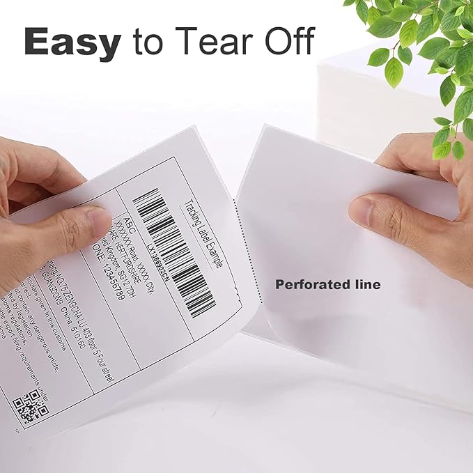 SJPACK 4 x 6 Fanfold Label, 10000 Thermal Shipping Labels for FedEx Shipping Label (10 Stack- 10000 Labels)
