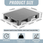 2 Pcs Plastic Pallet for Basement Storage Easy Stack Lightweight Floor Pallet Display Flooring Room Supermarket Christmas, Support up to 2000 Lbs (31.5'' L X 24'' W X 4.7'' H,Grey)