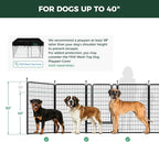 FXW Rollick Unleashed Dog Playpen for Indoor, Yard, RV Camping, 50 inch 8 Panels for Large Dogs, Black│Patented