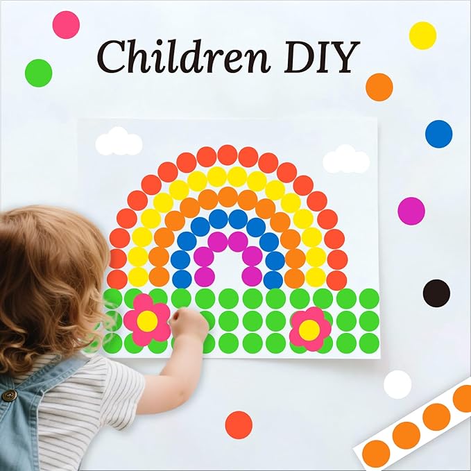4050 PCS 9 Color 3/4" Colored Dot Stickers Round Color Coding Labels Circle Price Label Removable Stickers for Garage Sale, Yard Sale, Student Classroom, Office