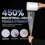ADHES Mini Hand Stretch Wrap Film, 5 Inch x 1000 Feet 80 Gauge Industrial Strength Stretch Film, Shrink Wrap Roll for Packing, Pallet, Furniture Wrapping Moving & Protection