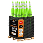 Xpose Safety 36" Lime Traffic Cones 6" & 4" Reflective Collar - Bulk Full Pallet 252 Pack - Premium PVC Safety Cone for Parking, Caution, Construction, Road Crews, Emergency Vehicle - DOT Approved