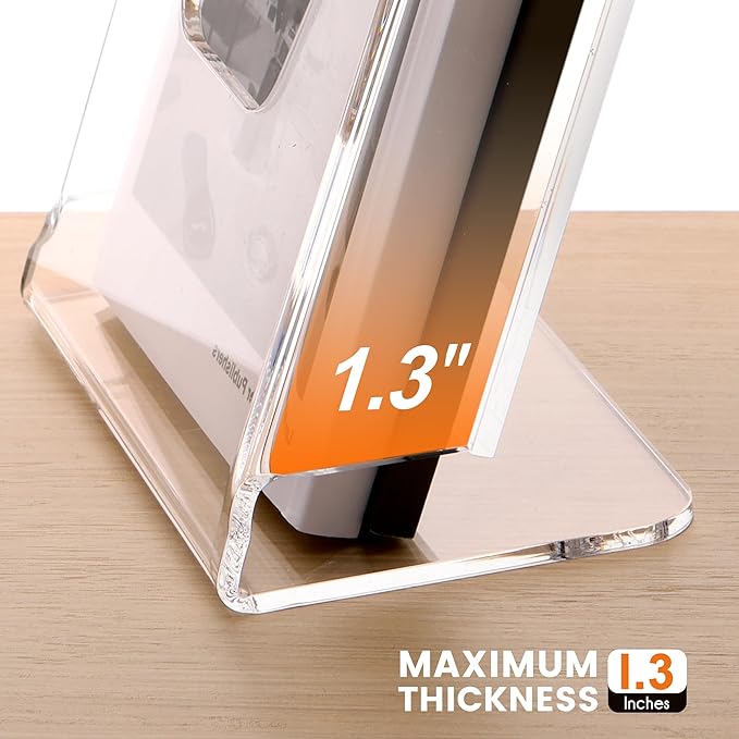 Acrylic Brochure Holder 8.5X11Inch, Clear Flyer Stand Display, Magazine Pamphlet, Booklet Holder for Desk(1 Pack) Used For Office Exhibitions Café Hotel Lobby Library...