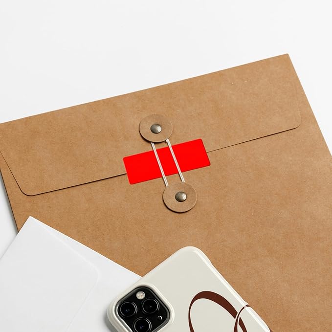Red Rectangle Stickers 2 x 1 Inch Color Coding Labels Vinyl Roll Self-Adhesive Waterproof Removable 500 PCS