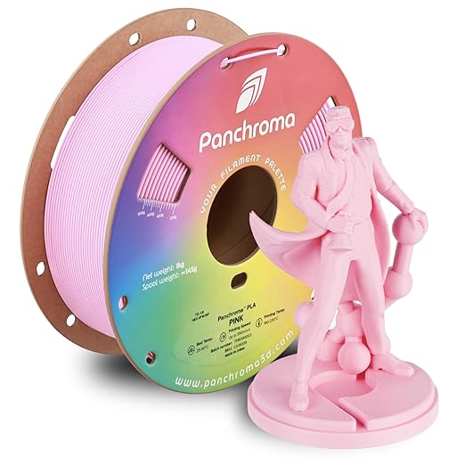 Panchroma PLA Pink 3D Printer Filament, 1.75mm, 1kg Spool, Easy to Print, High Speed Printing, Tangle Free, AMS Compatible, Perfect for Toys, Decor, Miniatures, Models & Cosplay