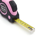 Amazon Basics Retractable Tape Measure with Push Button, Easy to Use, 16 Feet, Pink