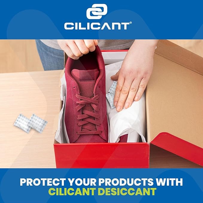 CILICAnt 10-gram Desiccant Pouches, 100 pcs Pack, Food Grade Moisture Absorbers Ideal for Packaging of Shoes, Jewelry, Leather, Clothes or Electronics, Cars - for Home or Commercial Use
