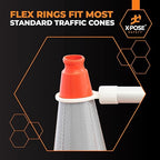 Xpose Safety Heavy-Duty White Plastic Connector Rings (6 Packs) | Universal Replacement End-Loops for Safety Cone Retractable Bar & Pole Barriers
