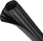 Split Wire Loom Tubing, Cable Protector Sleeve, Braided Cable Management for TV/Computer/Home Theater/Engine Bay, Cord Protectors from Pets No Chew (Black, 1"-10ft)