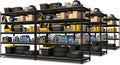 PrimeZone 48" x 24" x 72" Heavy Duty 5 Tier Adjustable Garage Storage Shelving, Metal Utility Rack Shelf Unit for Warehouse Pantry Closet Kitchen, Black, 6 Pack