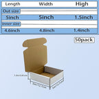 5x5x1.5 inch White Shipping Boxes 50 Pack, Small Corrugated Cardboard Mailer Boxes Bulk for Packaging Business Mailing Gift，Mini Mailer Boxes for Packaging Supplies Business Present