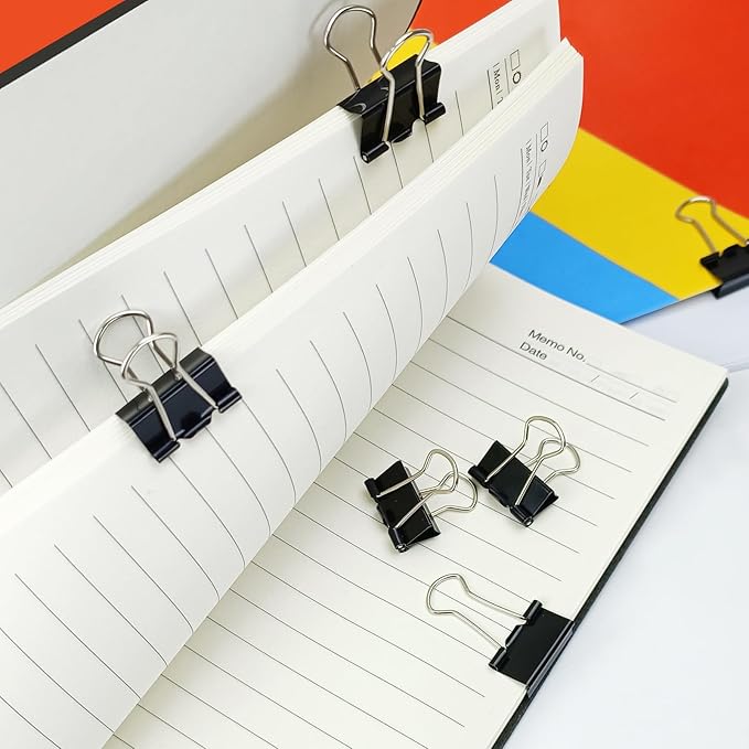 150pcs Binder Clips,0.75in Small Binder Clips Black Clips Office Supplies Black Paper Clips Paper Clamps Mini Clips for Office Home School Bussiness