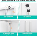 SISESOL White Metal Storage Cabinet with Doors and Shelves,36 inch Small Metal Cabinet with Lock,Short Garage Storage Cabinets,Locking Steel Cupboard for Home,Office,Kitchen,Garages