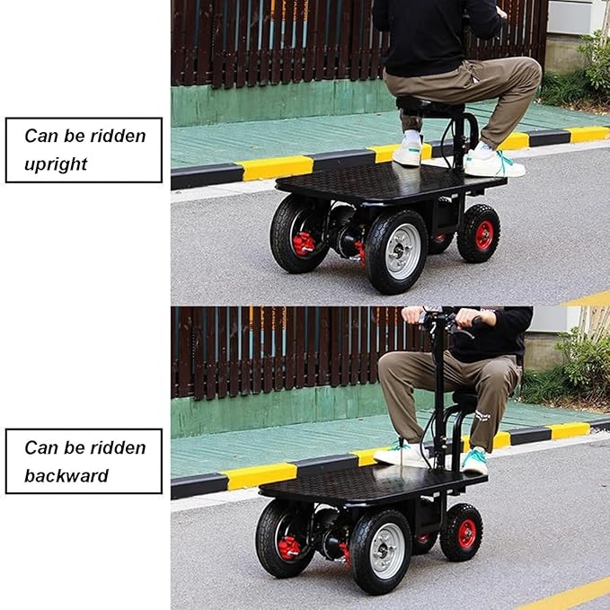 Electric Flatbed Durable Heavy Duty Steel Flatbed Cart Folding Hand Cart 600kg Capacity Reinforced Hand Truck for Warehouse Logistics Construction