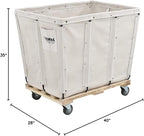 Global Industrial 16 Bushel, Canvas Basket Bulk Truck, 40" L x 28" W x 35" H, Unassembled, Rolling Laundry Cart, Commercial Material Handling Cart with Swivel Rubber Casters