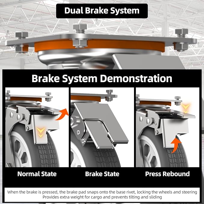 Heavy Duty Platform Truck Cart, Flatbed Cart Folding Hand Trucks, 2200lbs, with 6" Swivel Brake Casters, Foldable for Easy Storage (36" x 24")
