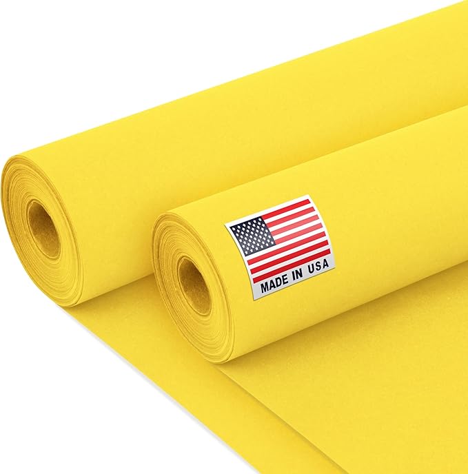 24" x 1200" (100 ft) Yellow Kraft Paper Roll (Value Pack of 2), 45 lbs Thickness, Made in USA Colored Kraft Paper for School, Bulletin Board - Odorless, Non-Toxic, Safe for Kids