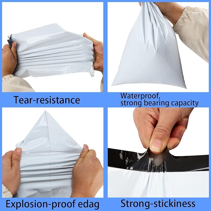 newlng 300pcs 10x13"/250x350mm Poly Mailers Shipping Bags Mailing Bags White Shipping Envelopes Self-sealing Adhesive Waterproof and Tear-Proof Packaging Bags poly bag for Clothing Books Gift