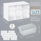 Amyhill 6 Pcs Mini Drawer Organizer Small Organizer with 9 Drawers Plastic Desktop Craft Storage Box for Office Home Room Jewelry Cosmetics Collection(White)