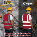 BeautyWill Custom Logo Safety Vest Class2 High Visibility Reflective Vest Breathable Construction Vest