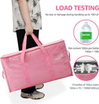 Moving Bags Heavy Duty Extra Large, Moving Boxes, Moving Supplies Essentials,Storage Bins with Lids, Plastic Packing Totes, Storage Bags for Clothes with Handles & Zippers(Pink, 6 Pack)