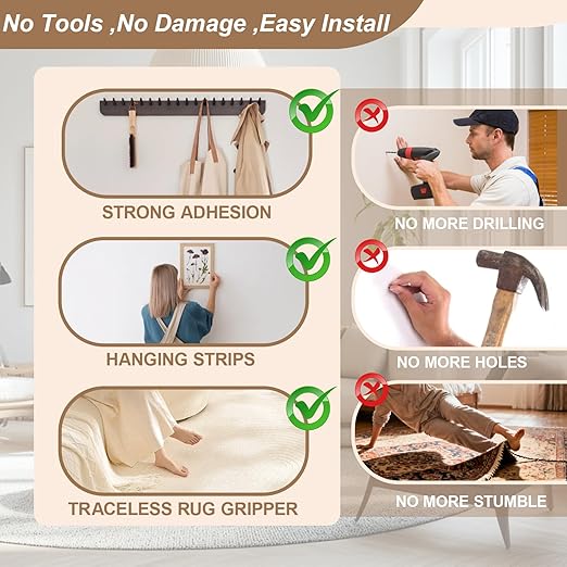 Double Sided Tape Heavy Duty, Nano Double Sided Adhesive Tape, Clear Mounting Tape Picture Hanging Adhesive Strips (2 Rolls, Total 20FT), Weatherproof for Indoor or Outdoor