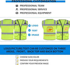 BeautyWill Custom Logo 10/20 Pack Safety Vest Class2 High Visibility Vest with Pockets Breathable Construction Vest Bulk
