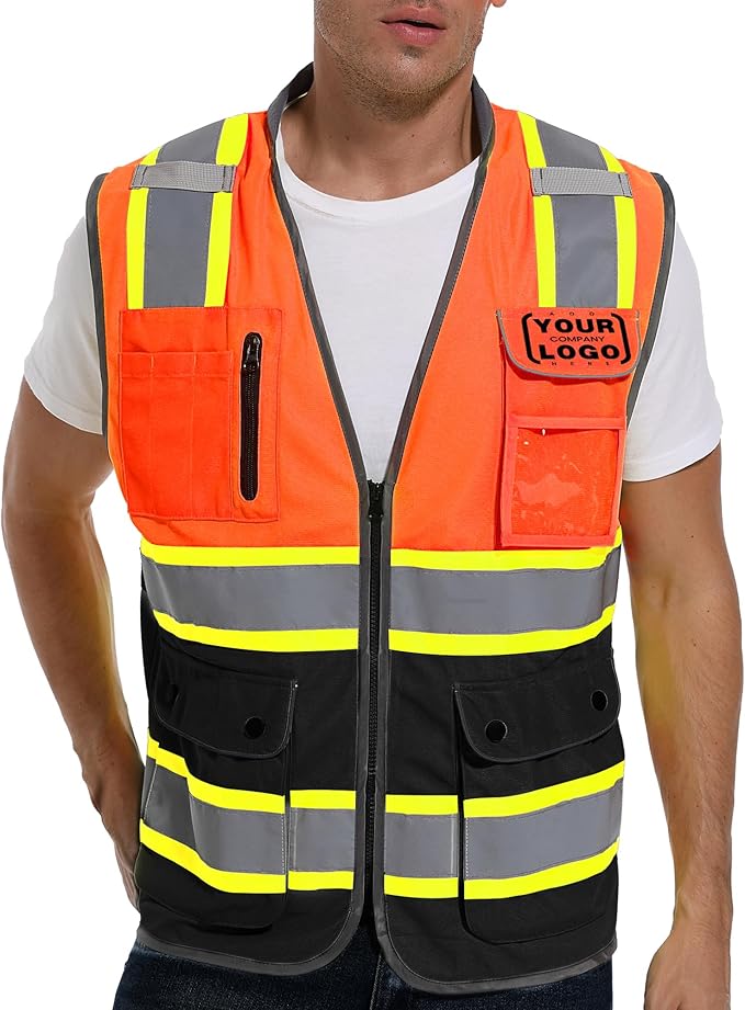 Reflective Safety Vest for Men and Women - High Visibility Construction Vest - Dual Tone Reflective Strips