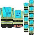 BeautyWill Custom Logo Safety Vest Class 2 High Visibility Reflective Vest for Men - Personalized Logo Team Vest