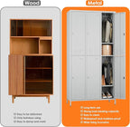 Employees Locker, 72 inch Tall Metal Storage Locker with 6 Doors for School Hospital Garage Gym Home Office with 12 Hooks, Requires Assembly